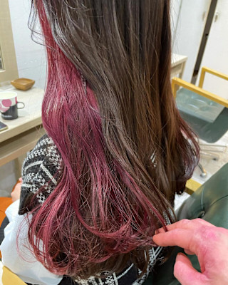 ボルドー×イヤリングカラー　ピンクパープル