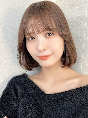 ボブ/レイヤーカット/縮毛矯正/韓国ヘア/顔周り/原宿/前髪