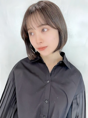 ボブ/レイヤーカット/縮毛矯正/韓国ヘア/顔周り/原宿/前髪