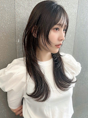ボブ/レイヤーカット/縮毛矯正/韓国ヘア/顔周り/原宿/前髪