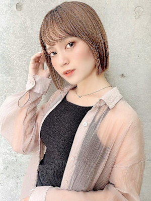 ボブ/レイヤーカット/縮毛矯正/韓国ヘア/顔周り/原宿/前髪