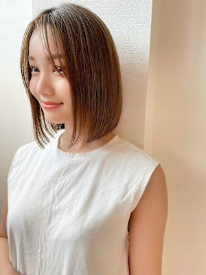 ボブ/レイヤーカット/縮毛矯正/韓国ヘア/顔周り/原宿/前髪
