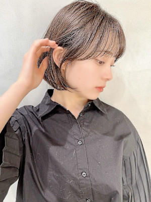 ボブ/レイヤーカット/縮毛矯正/韓国ヘア/顔周り/原宿/前髪