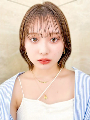 ボブ/レイヤーカット/縮毛矯正/韓国ヘア/顔周り/原宿/前髪