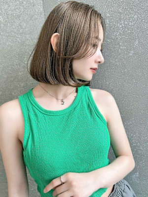 ボブ/レイヤーカット/縮毛矯正/韓国ヘア/顔周り/原宿/前髪