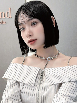 ボブ/レイヤーカット/縮毛矯正/韓国ヘア/顔周り/原宿/前髪