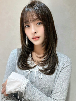 ボブ/レイヤーカット/縮毛矯正/韓国ヘア/顔周り/原宿/前髪