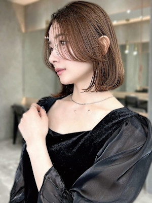 ボブ/レイヤーカット/縮毛矯正/韓国ヘア/顔周り/原宿/前髪