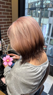 ブリーチ必須カラー　ホワイトピンク~*