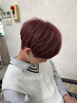 マッシュ×ピンクベージュ