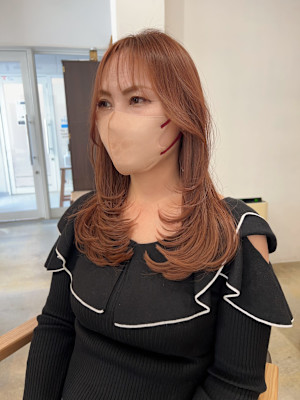 レイヤーカット/ロングレイヤー/暖色カラー