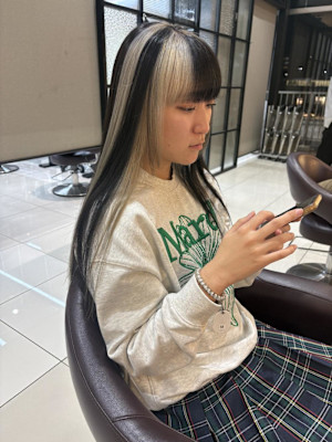 ホワイト×ブラック　ブロックカラー