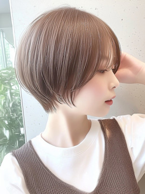ショート ハンサムショート 似合わせカット 透明感カラー