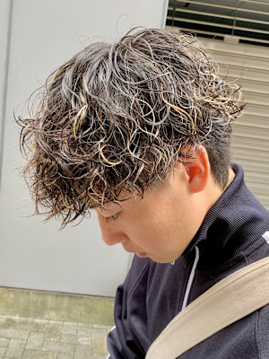 波巻きスパイラルツイストスパイラルパーママッシュメンズヘア