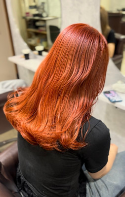 オレンジカラー×ブリーチ