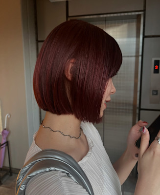 ボブ ボルドーカラー