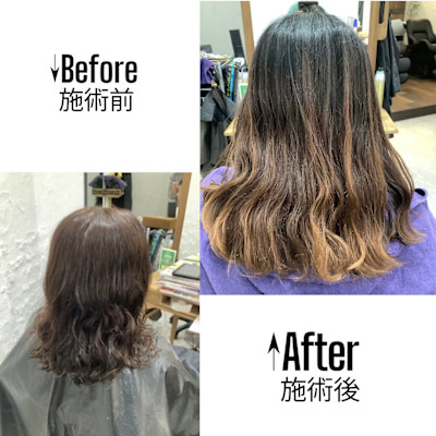 お客様スタイル ピンクベージュで白髪染め