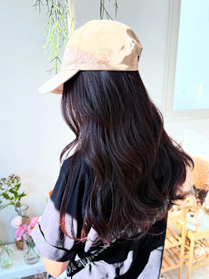 《花屋併設の美容院》深めパープル