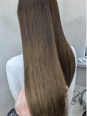 髪質改善ストレートオリーブブラウンカラー/札幌大通駅個室
