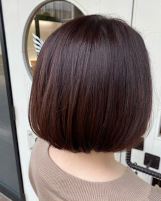ピンクブラウン×似合わせボブ