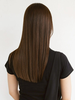 髪質改善 アッシュブラウン 縮毛矯正 ロングヘア 20代 