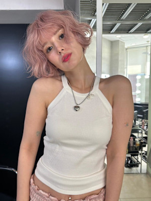 ピンクベージュマッシュ