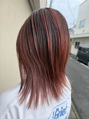 ピンク×バレイヤージュ