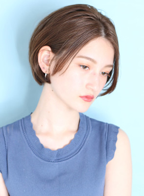ショート・ボブ/面長/前髪なし/絶壁解消/30代/40代/