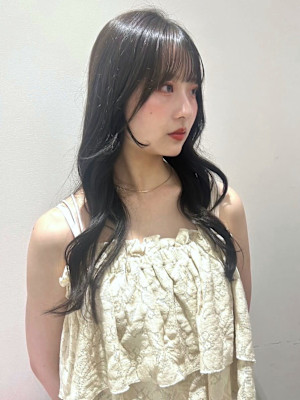 透明感カラー グレージュ ロングレイヤー 髪質改善 20代