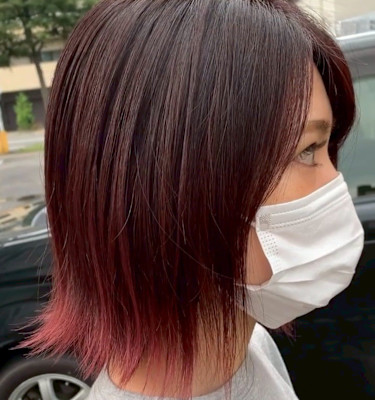 ピンクバイオレッド×秋カラー×裾グラデーションカラー