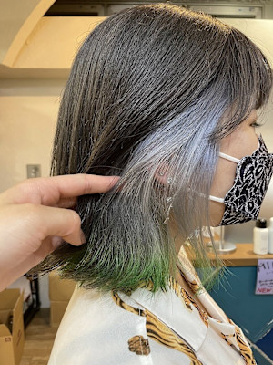 ダブルカラー/ベージュ/ケアブリーチカラー/インナーカラー