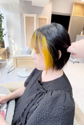 フェイスフレーミングカラー×ショートボブ