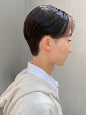 センターパート 韓国ヘア フェイスフレーミング ツーブロック