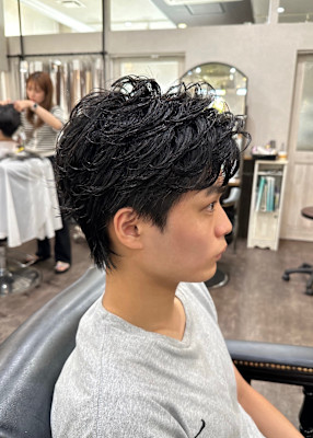 フェザーショート/ピンカールパーマ/スパイキーショート