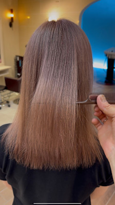 ピンクグレイッシュカラー