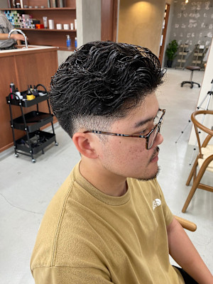 大人オールバックニュアンスパーマラルフカール色気パーマ