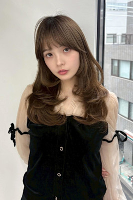 トレンドのザクザクレイヤー/シースルーバング