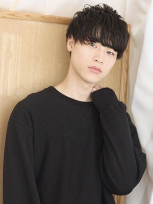 黒髪ナチュラルマッシュ/メンズ