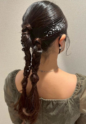 #暗めカラー　#お呼ばれヘア　#ツインテール