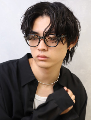 メンズセンターパート