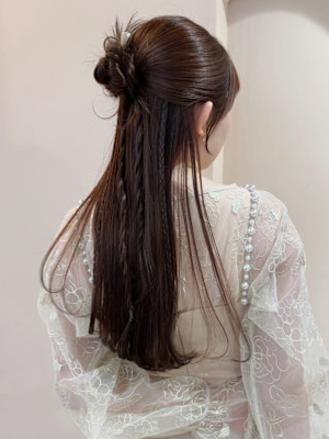 ヘアセット ヘアアレンジ カチモリ 韓国ヘア お団子ヘア