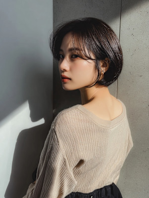 透けバング×美フォルム大人ショート　