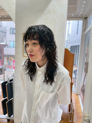 【セミロング　パーマ】