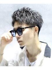 夏髪アップバング