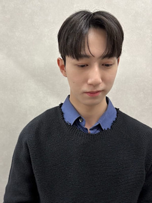 韓国メンズカットダウンパーマ/コンマバングセンターパート