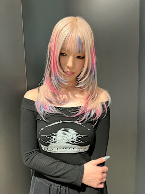 スラッシュカラー　デザインカラー　ハイトーン　表参道/原宿