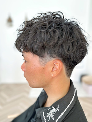 メンズショート×無造作パーマ