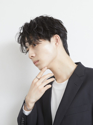 センターパート/ニュアンスパーマ/メンズパーマ