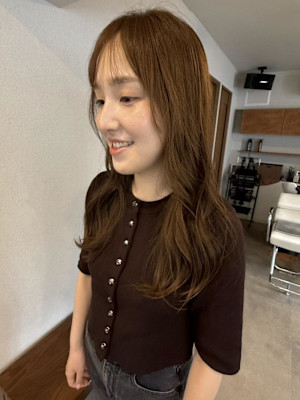 透け感バング×レイヤーロング