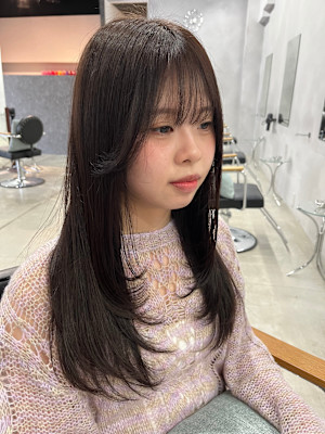 福井駅前顔まわりレイヤーカットハッシュカットフェイスレイヤー